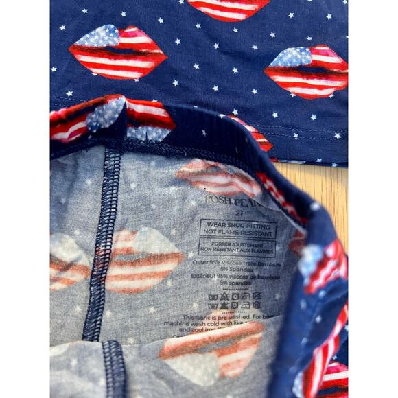 NEW Posh Peanut Stars & Flag 2 piece Pajamas size 2T - Picture 3 of 3
